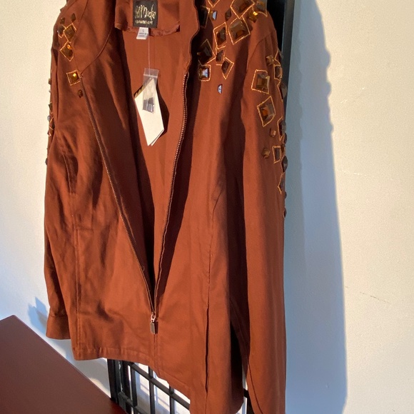 Bob Mackie Canvas and Gemstone Jacket Size L NWT - Picture 14 of 16